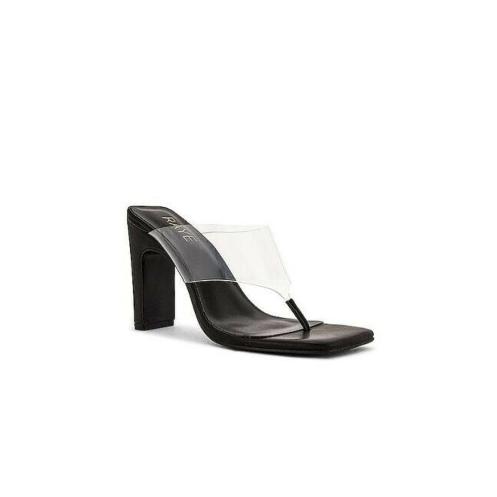 RAYE Ria Heels  Black PVC Clear Revolve Thong 8.5 $168